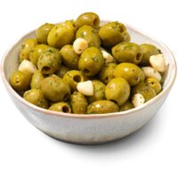 Een afbeelding van AH Groene olijven met knoflook