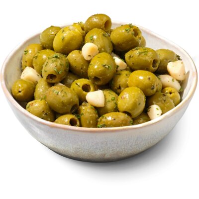 pdp-image-AH Groene olijven met knoflook