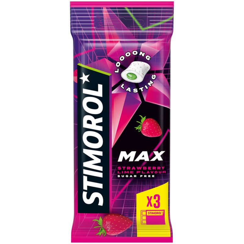 Een afbeelding van Stimorol Max splash strawberry lime