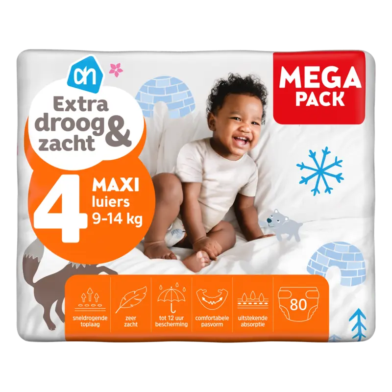 Extra droog en zacht luiers maat 4