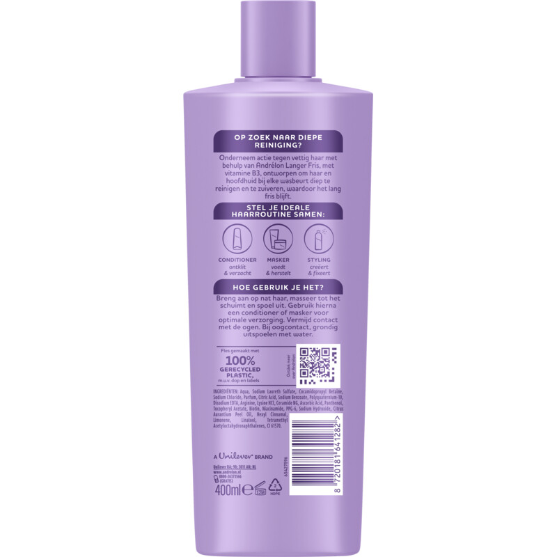 Een afbeelding van Andrélon Langer fris shampoo