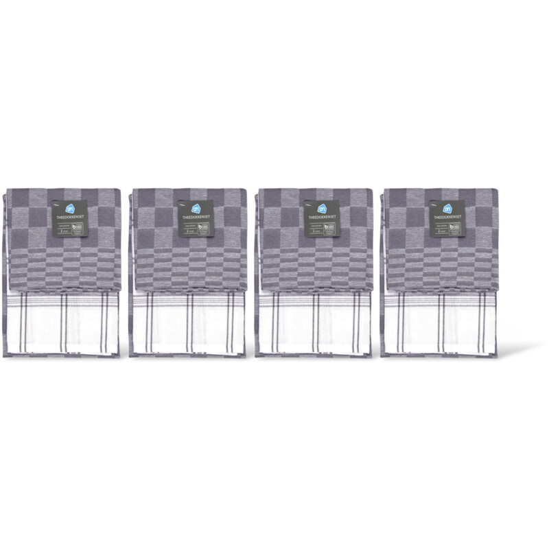 AH Theedoeken grijs 4-pack