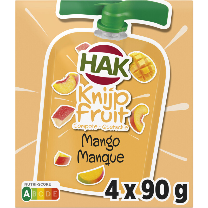 Hak Knijpfruit mango 0% 4-pack