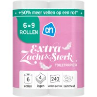 Een afbeelding van AH Toiletpapier 4-laags 6=9 rollen