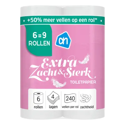 pdp-image-AH Toiletpapier 4-laags 6=9 rollen
