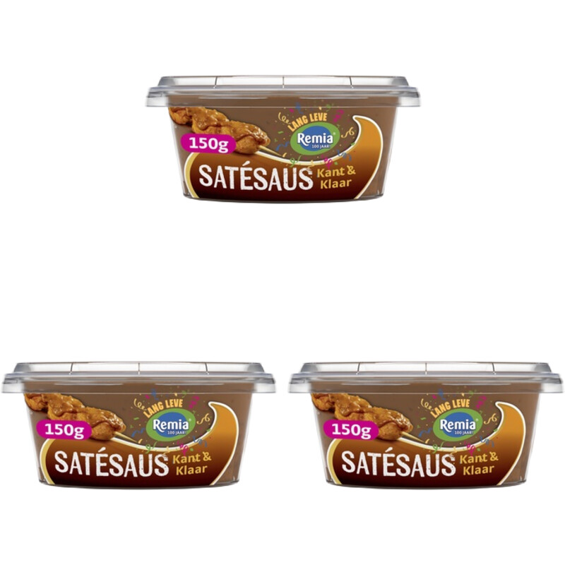 Een afbeelding van Remia Satésaus kant en klaar 3-pack