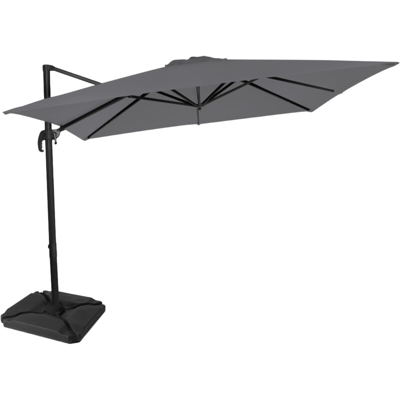 AH Zweefparasol met voet grijs