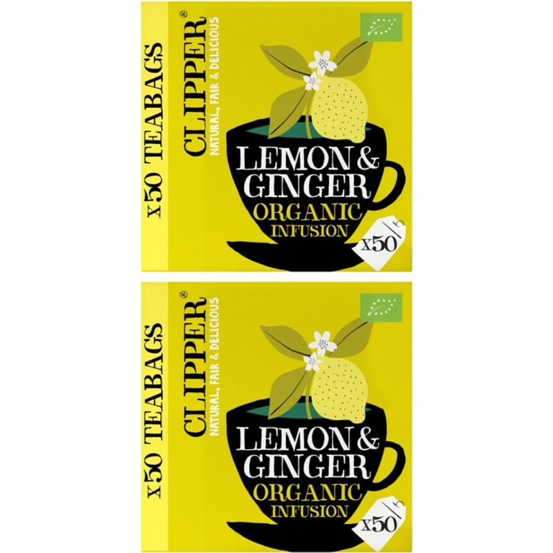 Een afbeelding van Clipper Lemon & ginger organic infusion 2-pack