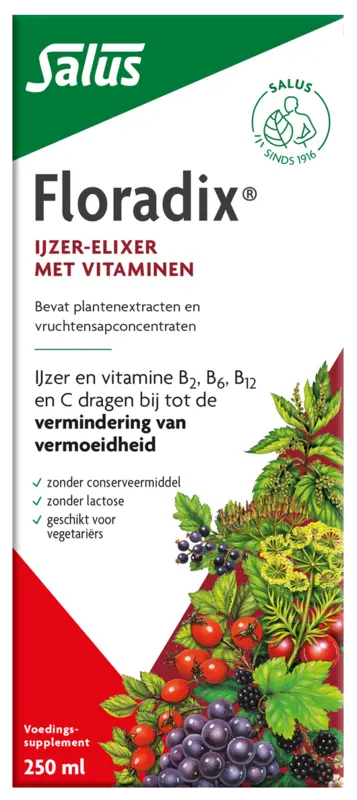 Vloeibaar ijzer-elixir met vitamines