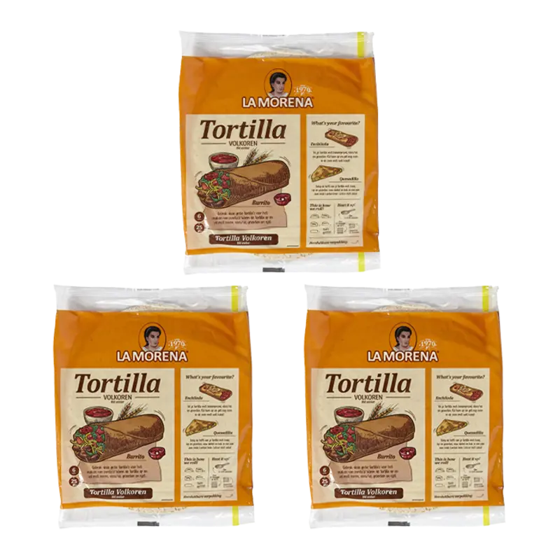 La Morena Volkoren tortilla wraps large 3-pack