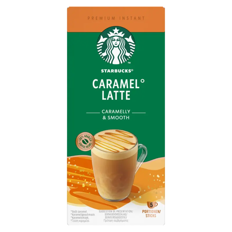 Caramel latte oploskoffie sticks