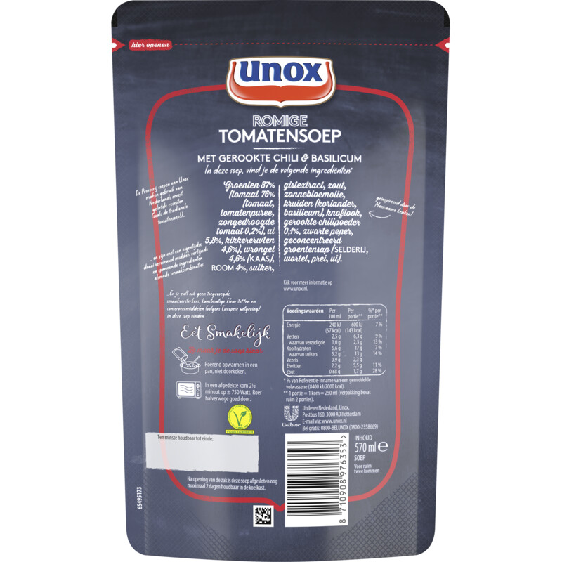 Een afbeelding van Unox Romige tomatensoep