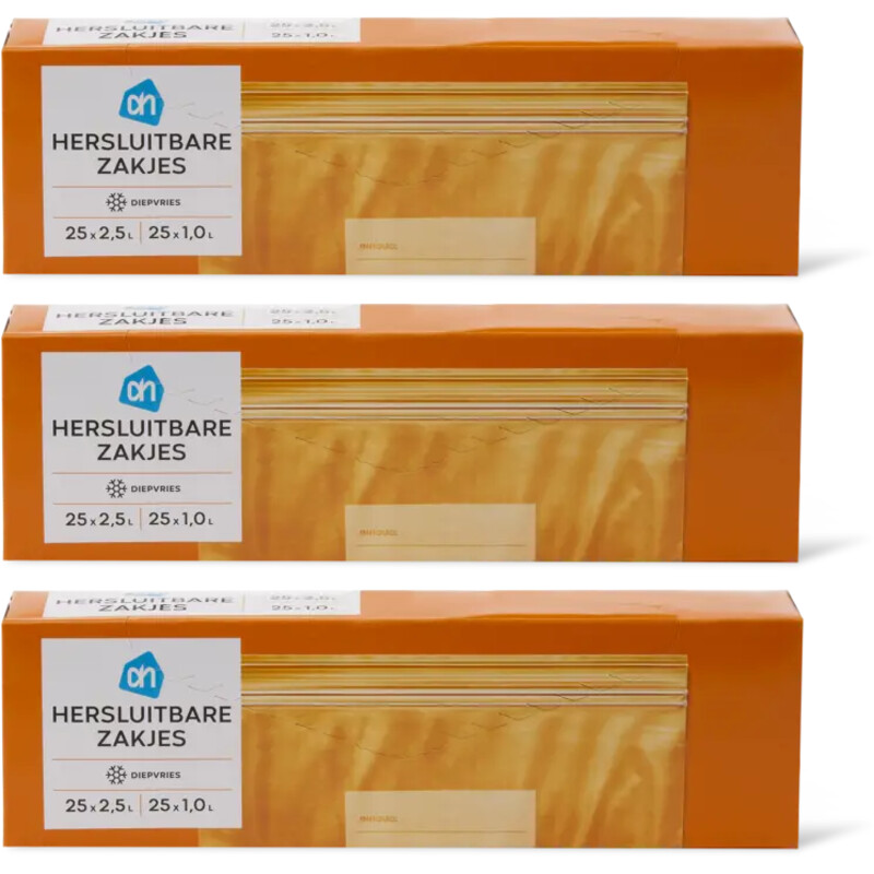 AH Hersluitbare zakjes 3-pack