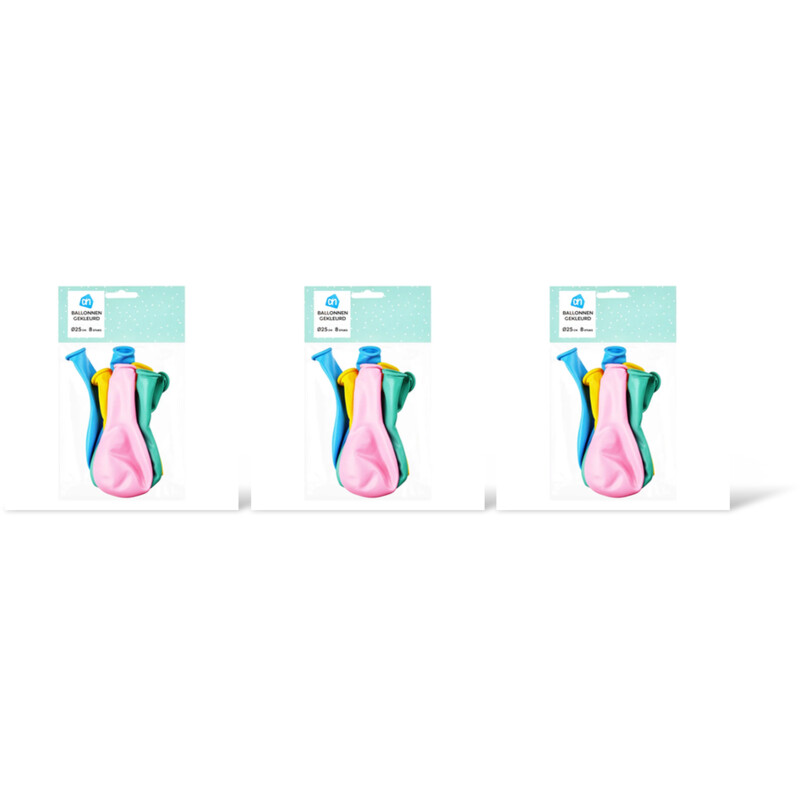 AH Ballonnen gekleurd 3-pack