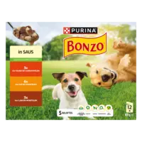 Bonzo Maaltijdzakjes in saus rund, kip, lam