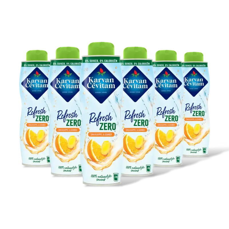 Karvan Cévitam Refresh zero sinaasappel & gember 6-pack