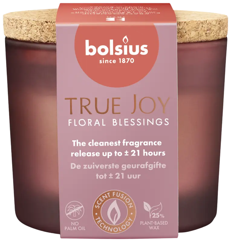 Bolsius True joy geurglas kurk floral blessings