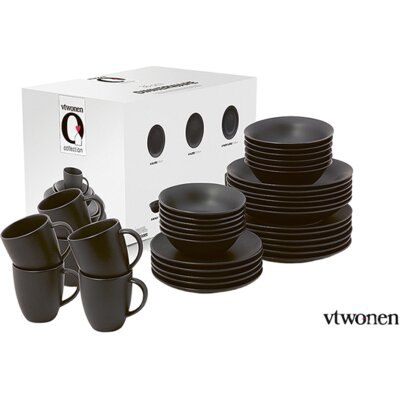pdp-image-vtwonen Serviesset 36-delig matt black