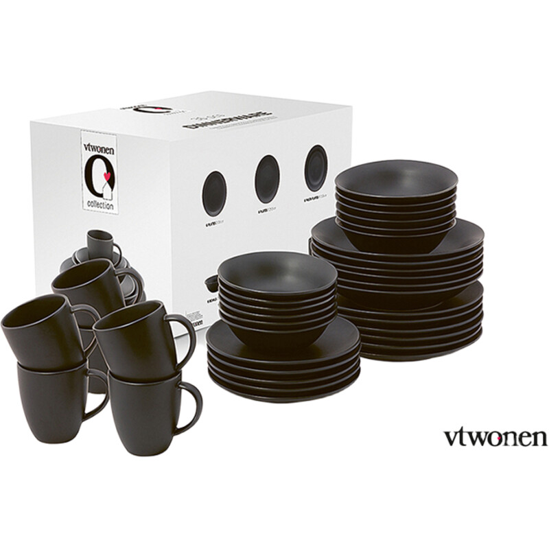 Een afbeelding van vtwonen Serviesset 36-delig matt black