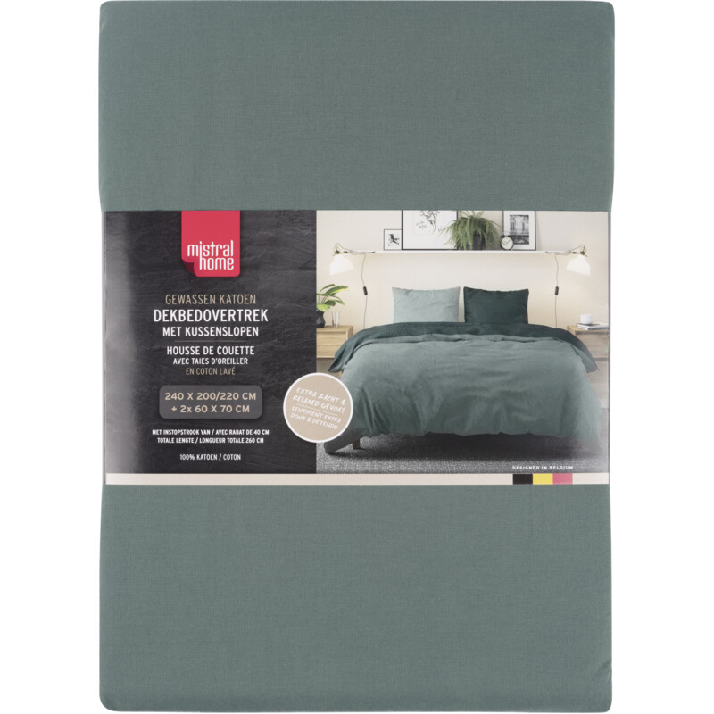 Tutti Mistral Home Dekbedovertrek uni green 240x200cm