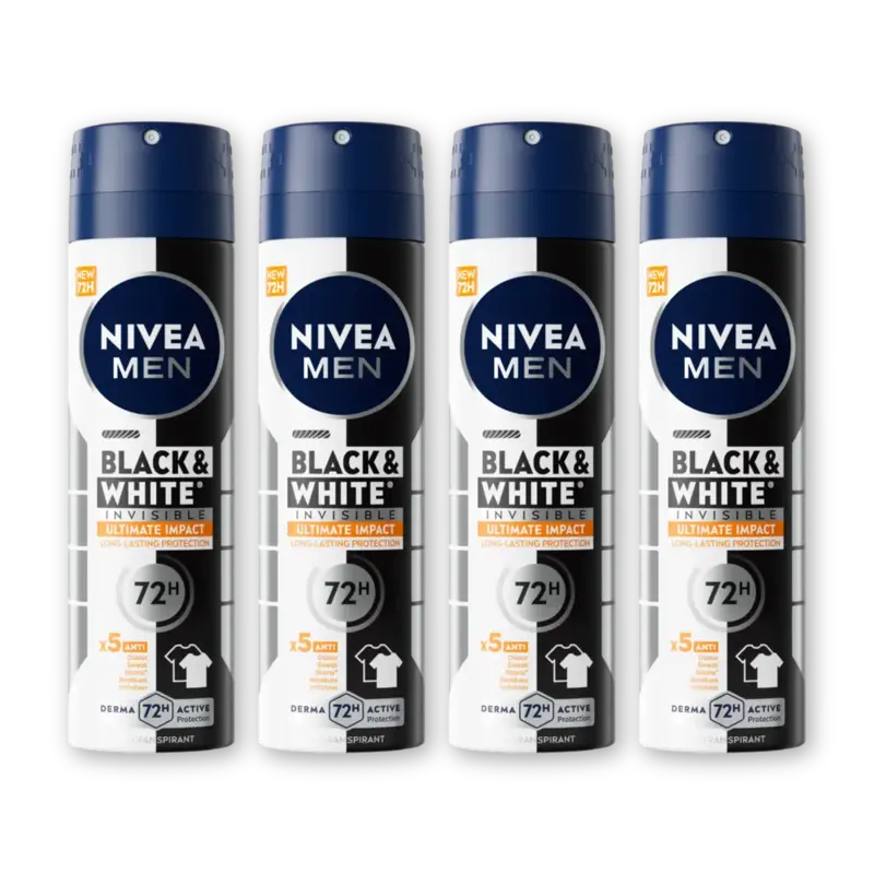 NIVEA Men black & white ultimate impct deo 4pk