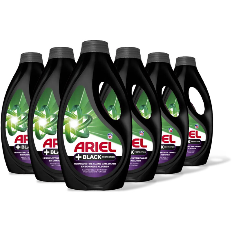 Ariel Vloeibaar+ black wasmiddel 6-pack
