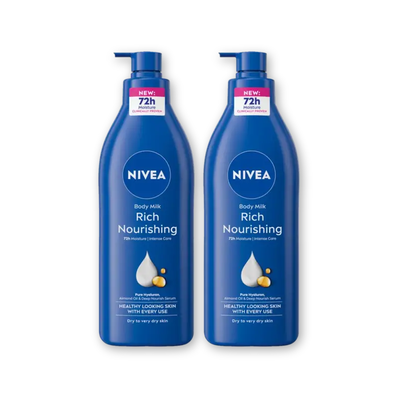 Verzorgende body milk met pomp 2-pack