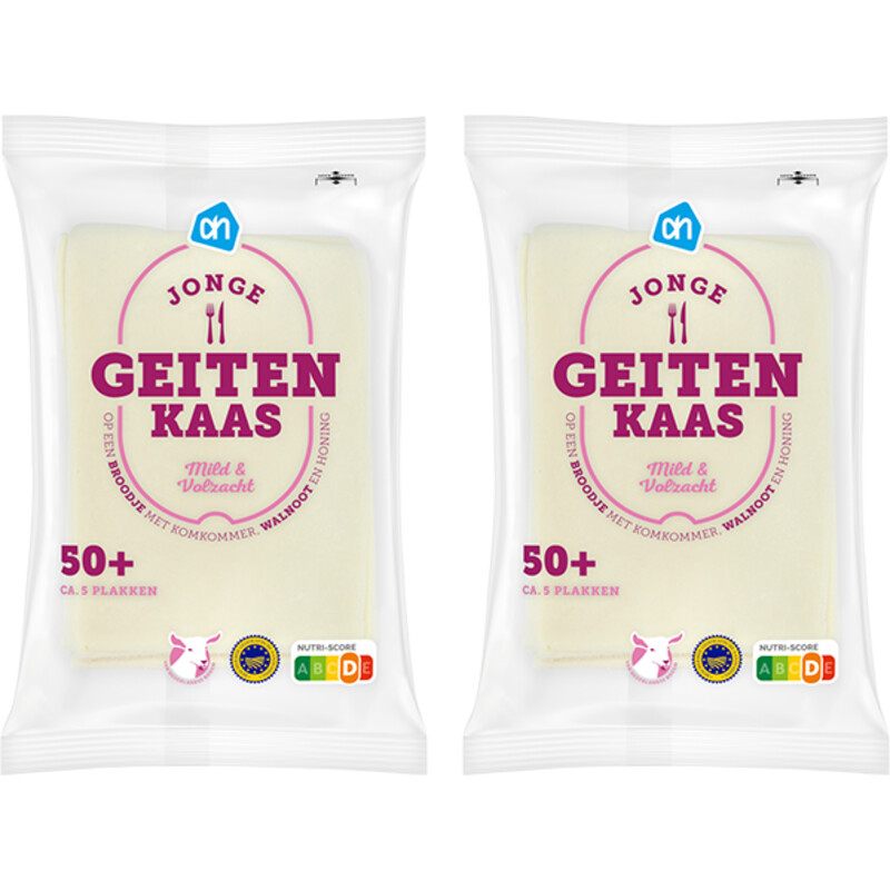 Een afbeelding van AH Jonge geitenkaas 50+ plakken 2-pack