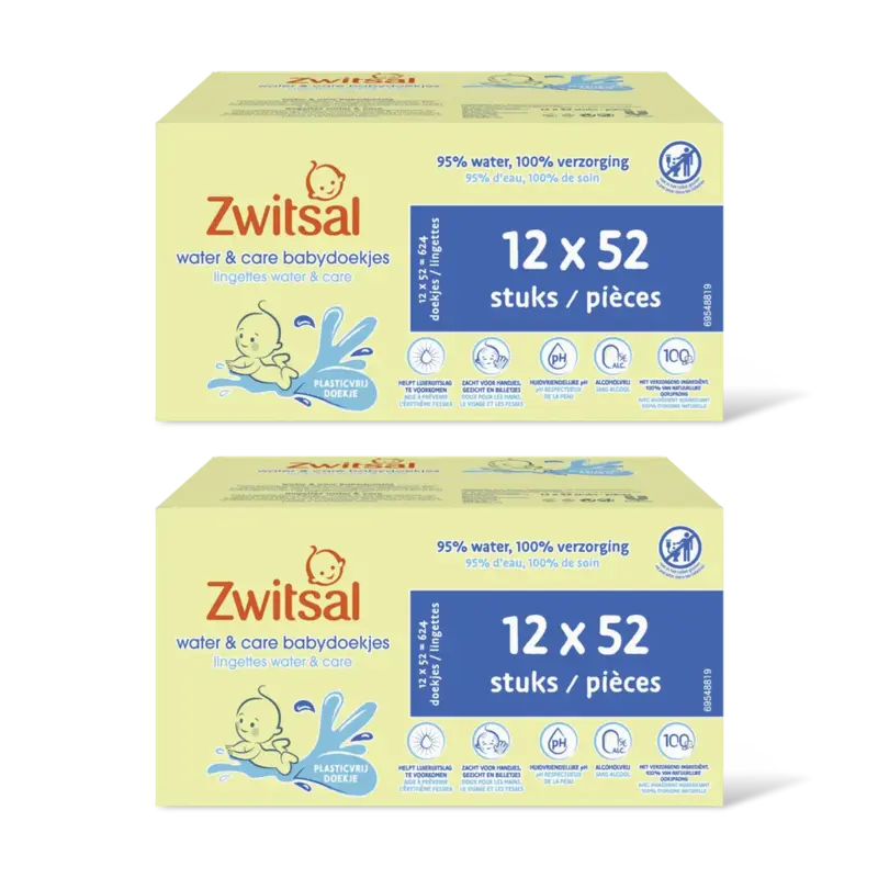 Water&care babydoekjes geur 2-pack