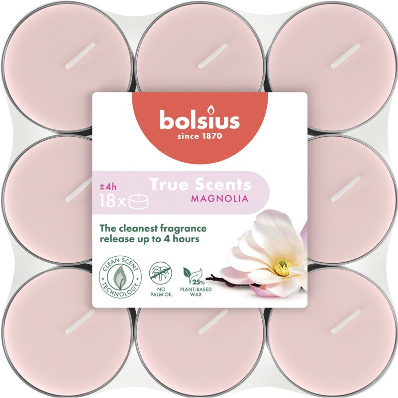 Een afbeelding van Bolsius True scents geurtheelichten magnolia