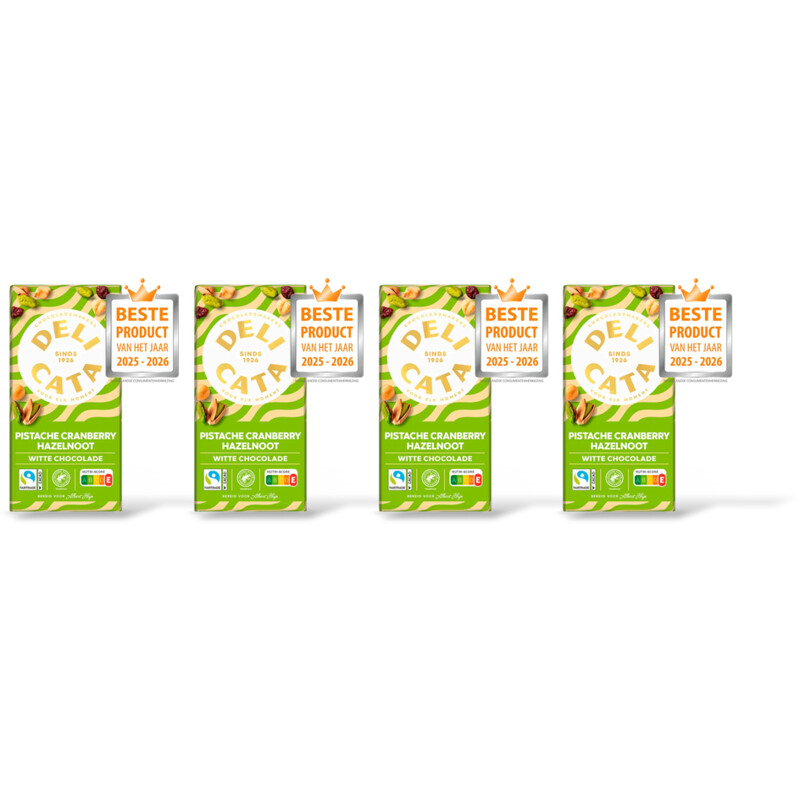 Delicata Reep witte chocola pistache cranbery 4pk