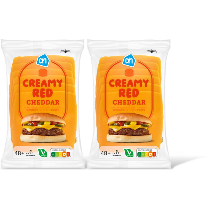 AH Creamy red cheddar 48+ plakken 2-pack