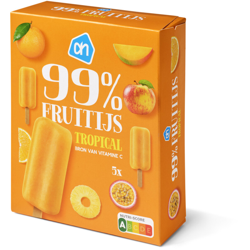 Een afbeelding van AH 99% fruitijs tropical