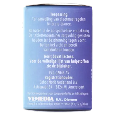 pdp-image-Norit Bij diarree tabletten 125mg