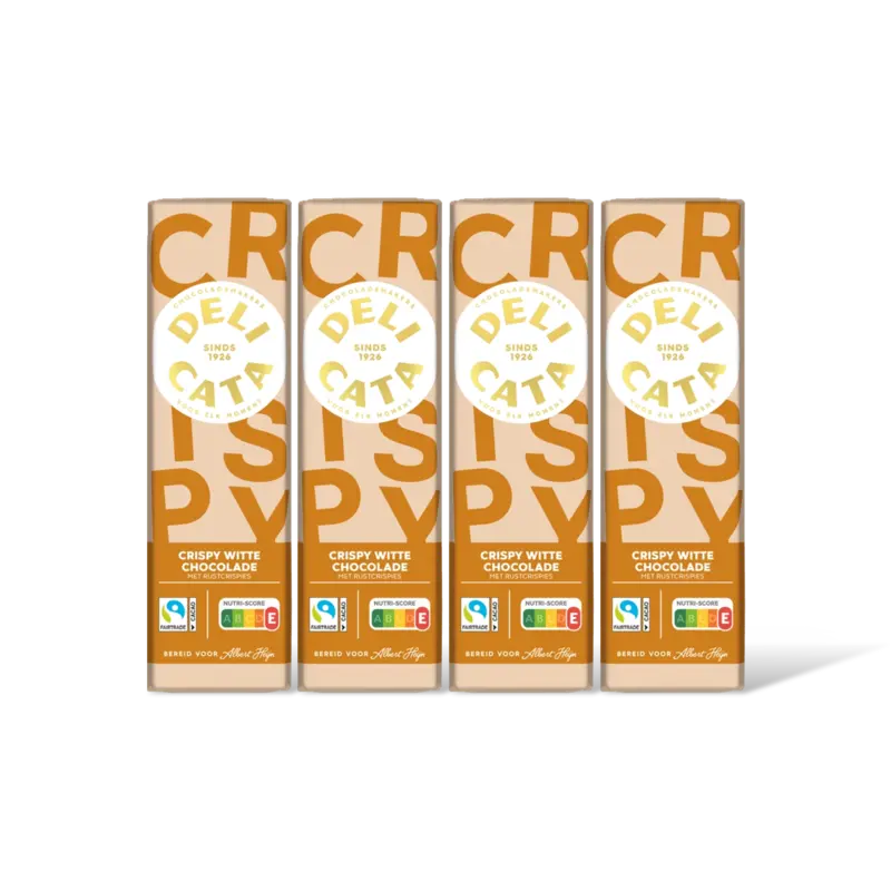 Delicata Reep crispy witte chocolade 4-pack