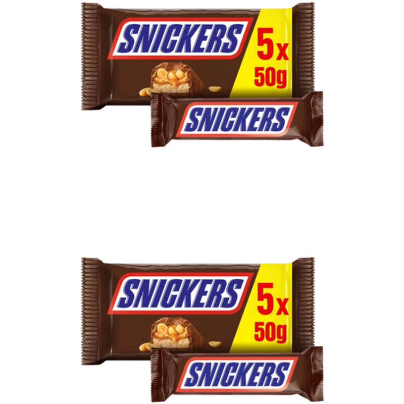 Een afbeelding van Snickers Chocolade reep 5-pack 2-pack