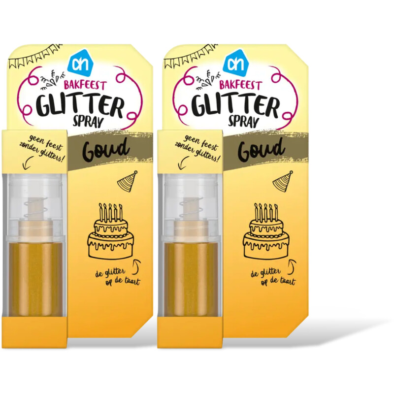 AH Bakfeest glitterspray goud 2-pack