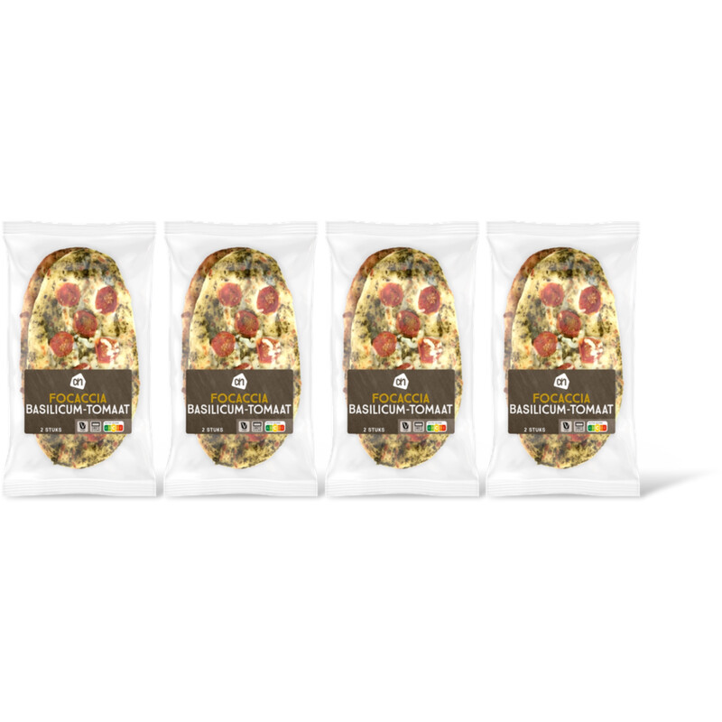 AH Focaccia basilicum tomaat 4-pack