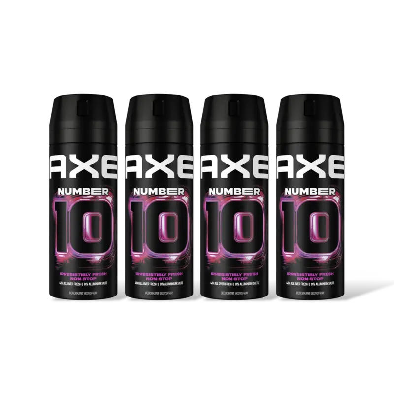 Axe Number 10 deodorant bodyspray 4-pack