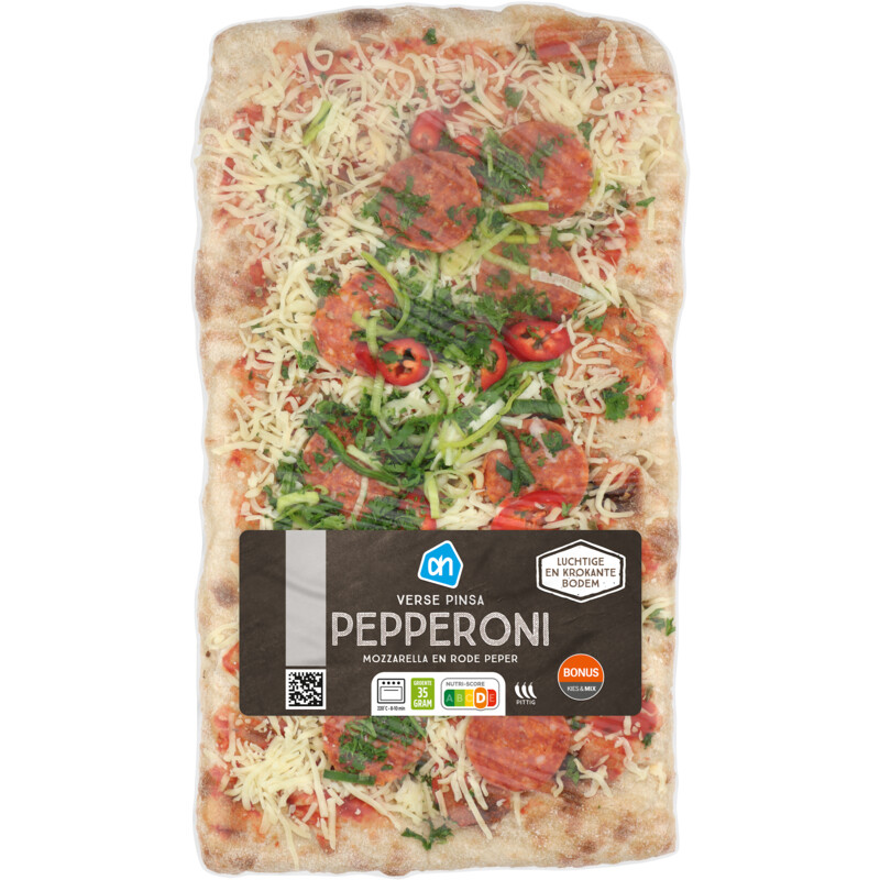 Een afbeelding van AH Verse pinsa pepperoni