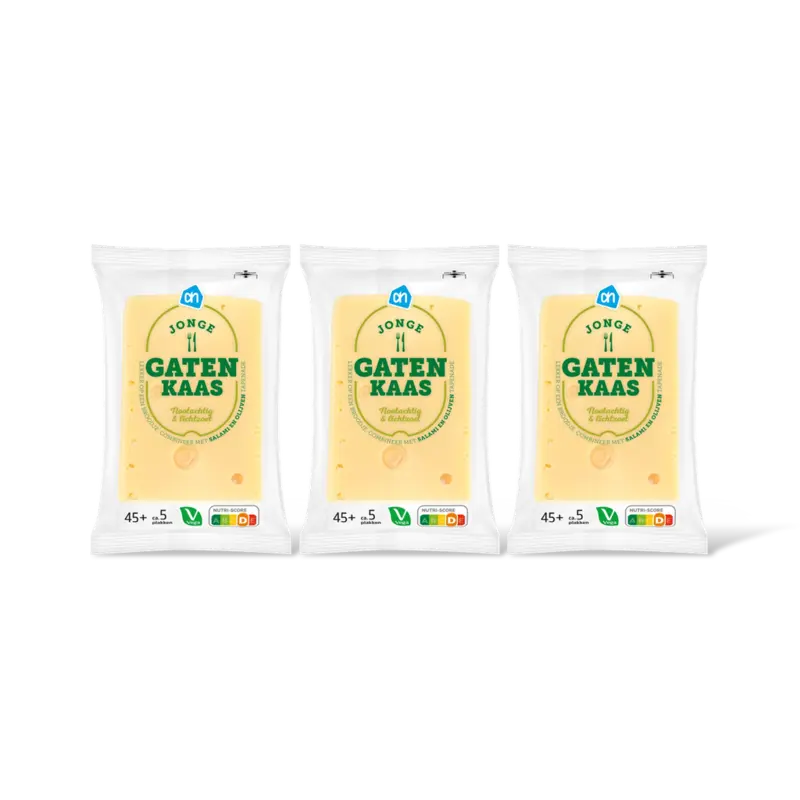 AH Jonge gatenkaas 45+ plakken 3-pack