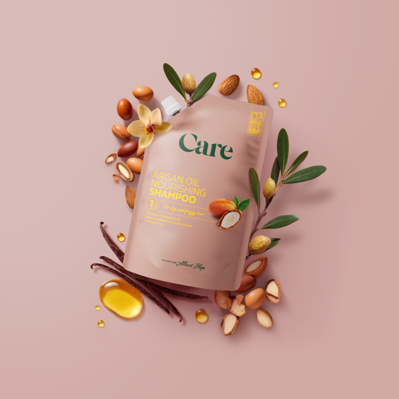 Een afbeelding van Care Argan oil nourishing shampoo refill