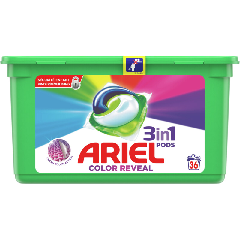 Een afbeelding van Ariel 3in1 pods color 36ct