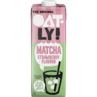 Een afbeelding van Oatly! Matcha strawberry flavour