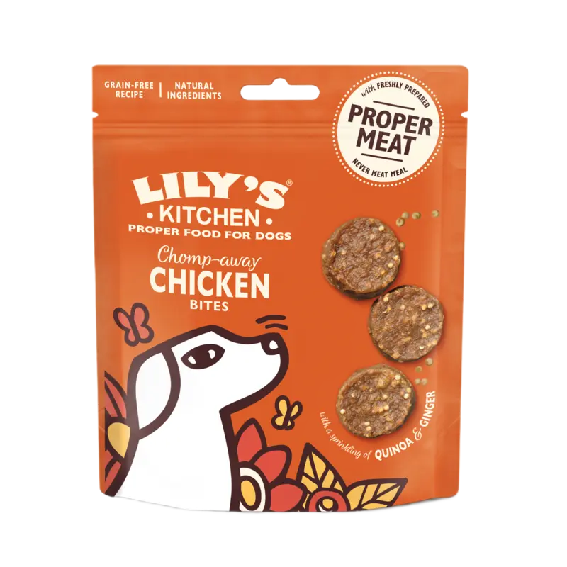 dog chomp-away chicken bites