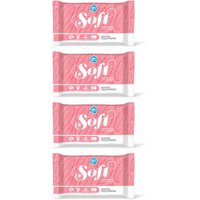 AH Vochtig toiletpapier soft 4-pack