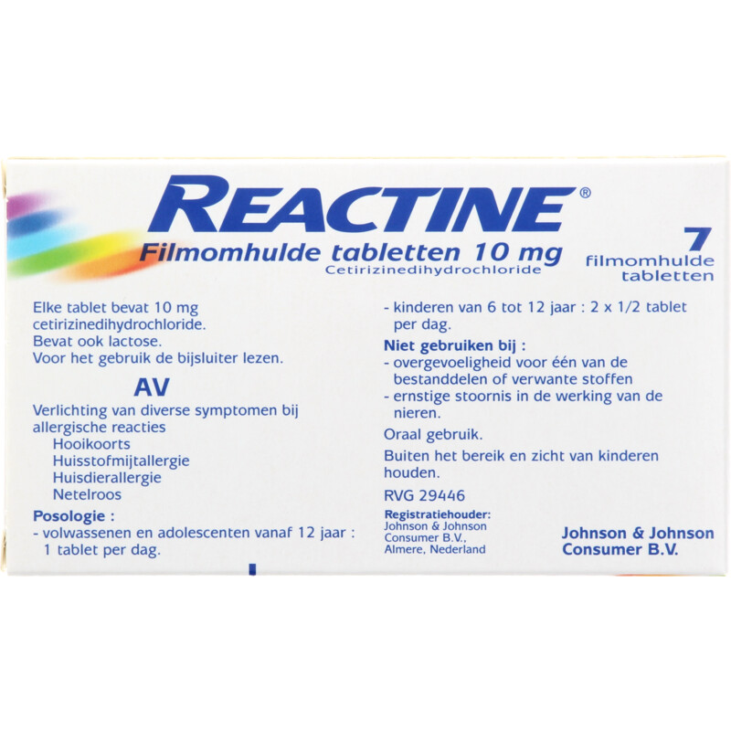 Een afbeelding van Reactine Hooikoortstabletten cetirizine 10 mg