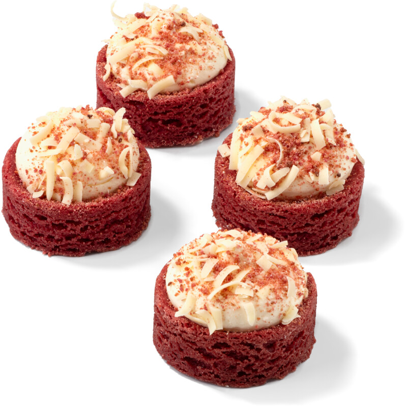 Een afbeelding van AH Mini red velvet slofjes