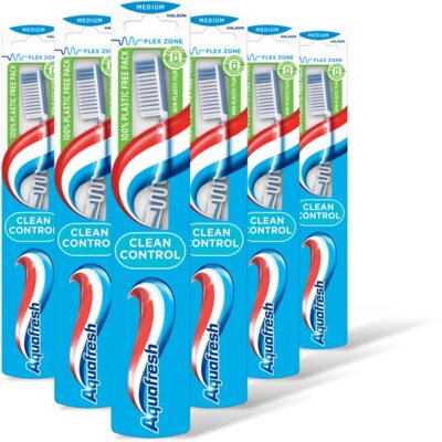 pdp-image-Aquafresh Clean control medium tandenborstel 6pack