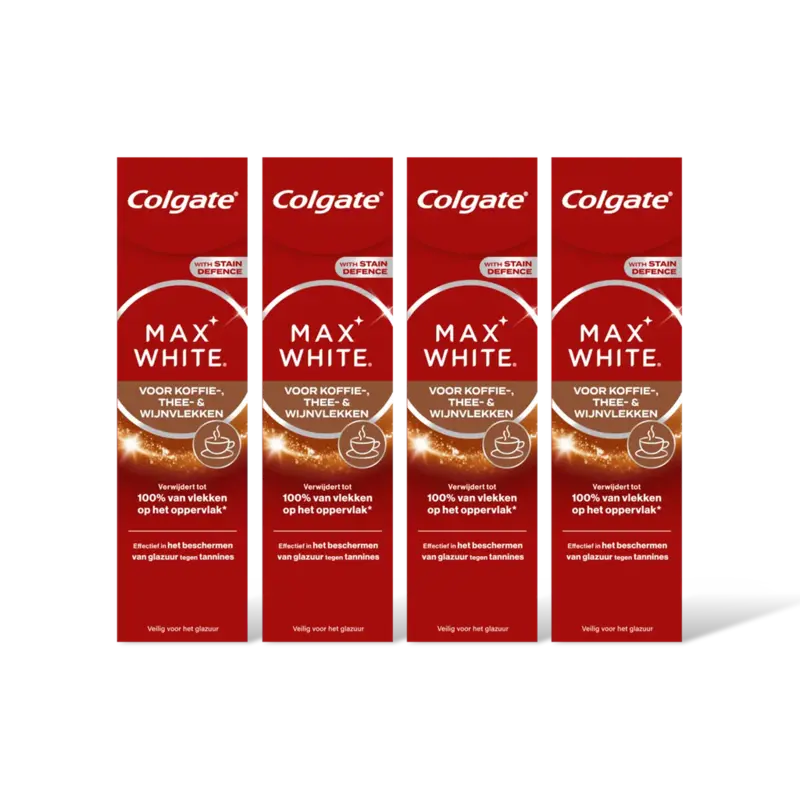 Colgate Max white voor koffie, thee wijnvlek 4pk
